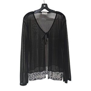 Vintage Frazier Lawrence Long Sleeve Mesh Cover Up Top